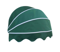 Auvent de fenêtre manuel imperméable en forme de demi-lune pour balcon, auvent de pluie, cadre en alliage d'aluminium blanc, voile en acrylique
