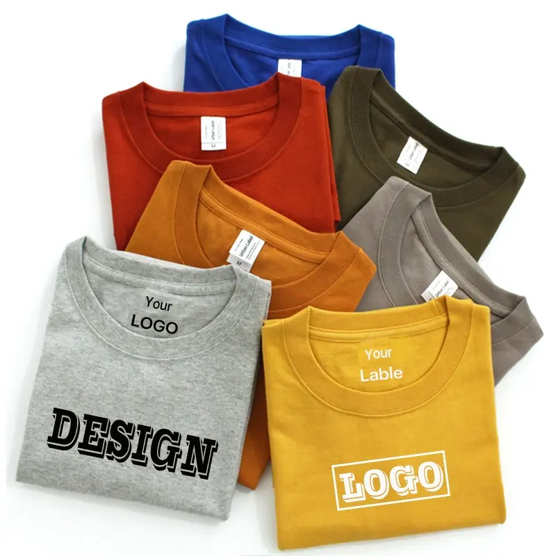 13 रंग उच्च गुणवत्ता हैवीवेट 100% कपास बड़े Mens टी शर्ट कस्टम मुद्रण कढ़ाई लोगो रिक्त टीशर्ट
