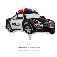 Ballons de fête d'anniversaire de voiture de police rétro et d'hélicoptère Décorations de film en aluminium pour les fêtes d'enfants