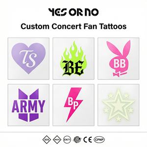 <span class=keywords><strong>Tatuajes</strong></span> <span class=keywords><strong>Temporales</strong></span> Personalizados para Fans de Conciertos | <span class=keywords><strong>Tatuajes</strong></span> <span class=keywords><strong>con</strong></span> Logotipo de Nombre de Artista |   Pedidos al por mayor para eventos musicales y giras de celebridades - Product Image 1
