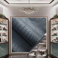 Vente en gros de cuir synthétique Rexine à texture 3D en relief de crocodile de 1 mm d'épaisseur, simili cuir PU pour la fabrication de ceintures H-301 Y