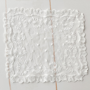Nappe en dentelle et coton pur, housse anti-poussière, tapis de table carré, décoratif, brodé, simplicité moderne - Product Image 4