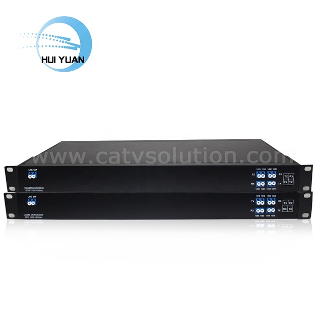 Dual Fiber Optical CWDM MUX/DEMUX with LC/UPC Connector 1U Rack 1270nm-1610nm Fiber Optic Equipment