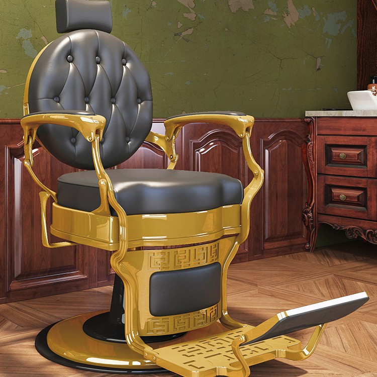 High-end oil head chair gray gold-export quality