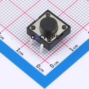 TSA12111-060B612BA Tactile Switch Through hole-4P,11.7x11.5mm Switch Single Pole Single Throw Round Button 3.8N 11.7mm - Product Image 1