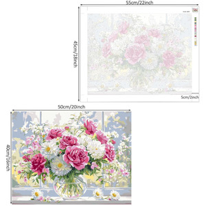 Kit de <span class=keywords><strong>Peinture</strong></span> par Numéros Moderne Écologique DIY <span class=keywords><strong>Fleurs</strong></span> Bleues Nature Morte, <span class=keywords><strong>Peinture</strong></span> Acrylique sur Toile Entièrement Brossée - Product Image 4