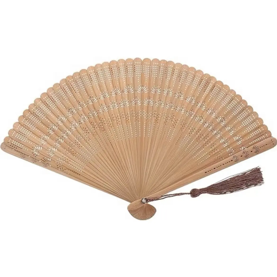 Kipas tangan bambu Vintage 7.1 inci DIY, kipas bambu genggam dapat dilipat, hadiah elegan untuk anak perempuan dan wanita