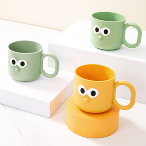 Cute Cartoon Toothbrush <b>Cup</b> For Kids And Couples Plastic Mouthwash <b>Cup</b> Household Dental <b>Cup</b> Straight Body Design - Product Image 3
