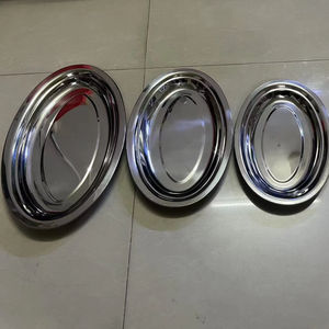 Grand Plateau de Service Ovale en Acier Inoxydable pour Poisson 45CM/50CM/56CM/62CM, Plats, Plateau à Œufs, <span class=keywords><strong>Alimentaire</strong></span>, Doré, Très Grand, Résiste à la Déformation - Product Image 3