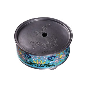 Chinese Cloisonne Teapot Holder Enamel Floral Design Small <b>Tea</b> <b>Tray</b> For Dry Brewing <b>Tea</b> Set Accessories Dehua Origin - Product Image 5