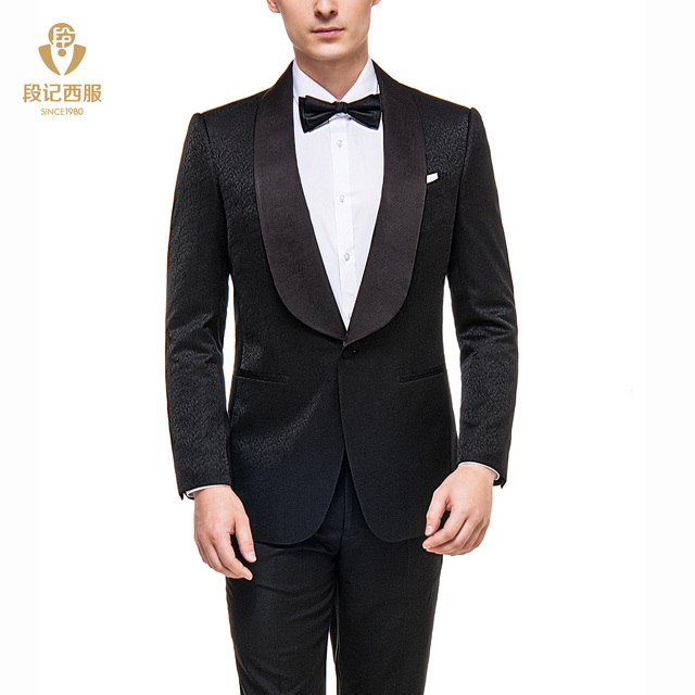 2026 New Arrived Black Men's Breathable Woolen Tuxedo Evening Suit Custom Formal Plus Size