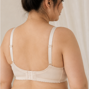 Soutien-gorge moulé à couvrance totale pour femme avec dentelle supérieure et maille latérale respirante - Product Image 4