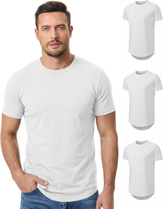 Customized <strong>T</strong>-<strong>shirts</strong> for Sublimation <strong>White</strong> <strong>t</strong> <strong>Shirts</strong> in Bulk 100% Polyester <strong>t</strong> <strong>Shirts</strong> Hipster Hip Hop <strong>Longline</strong> Crewneck <strong>T</strong>-<strong>Shirt</strong> - Product Image 2