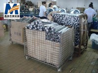 Mracking Entrepôt Stockage Pliable Cage à palettes en métal Chariot Heavy Stackable Security Wire Mesh Steel Rolling Container Cage
