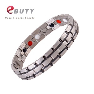 MAGAZZINO 316L Magnete In Acciaio Inox Bracciale <span class=keywords><strong>Uomo</strong></span> Oro Nero di Modo Dei Monili Del Braccialetto - Product Image 4