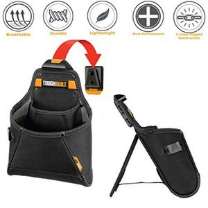 Ceinture porte-outils BSCI avec sangle réglable, grande pochette à outils pour charpentier avec porte-marteau - Product Image 5