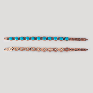 Energinox Stunning <strong>Aesthetic</strong> Good Energy Polished Healing Copper Turquoise <strong>Bracelet</strong> - Product Image 4