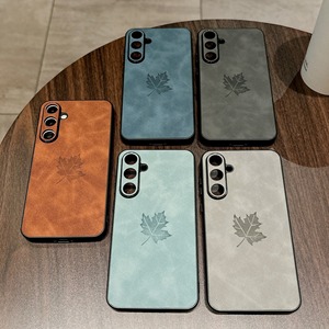 Étui de téléphone imperméable en TPU mat avec feuille d'arbre de luxe avec support de cadre d'appareil photo pour 13 pour iphone pour samsung - Product Image 1