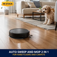 Robot Vacuum Mop Pintar 2 in 1 Daya Hisap 2500Pa Pengisian Otomatis Desain Ramping Hitam Putih Penjualan Langsung Pabrik