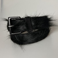 Ceintures de créateur, ceintures vintage, ceinture en fausse fourrure pour femmes, boucle texturée dorée et noire, accessoire de mode élégant pour tenues rétro