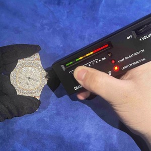 Montre automatique unisexe en acier inoxydable glacé de haute qualité, testée au diamant, personnalisable, résistante à l'eau 100 bars, style Hip Hop - Product Image 6