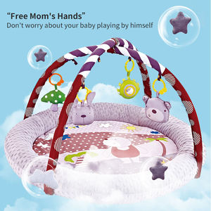 Tapis d'éveil pour nouveau-né avec arche d'activités détachable, coussin de sécurité et jouets suspendus pour le jeu sensoriel et le développement motoriel (assis, couché, ramper) - Product Image 4