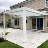 Pérgola de Aluminio con Techo de Láminas Ajustables Motorizadas, Impermeable, para Patio Exterior, de 18 pies x 20 pies, con Calefactores