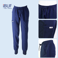 Tenues médicales unisexes IBUF respirantes et confortables avec deux grandes poches en polyester/spandex