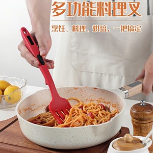 Silicone Cooking Fork Large Size Multi-functional For <b>Pasta</b> Stir-fry And Cooking Food Grade Material Hand Wash Only - Product Image 5