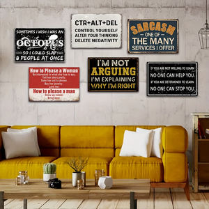 Juego de Letreros Metálicos de Humor Rústico con Reglas de Conducta para Vecinos, Herramientas Musicales y Advertencias de Sarcasmo para Decoración de Pared en Cueva del Hombre, Garaje o Bar - Product Image 1