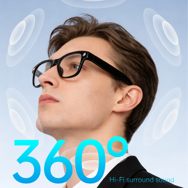 AI Smart Glasses Without Camera BT Audio Hands-Free Calling Voice Assistant Wearable Smart Glasses Support AI Translation