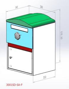 Наружная металлическая защитная упаковка, почтовый ящик, стоячий ящик для письма, большая автономная почтовая коробка с замком - Product Image 2