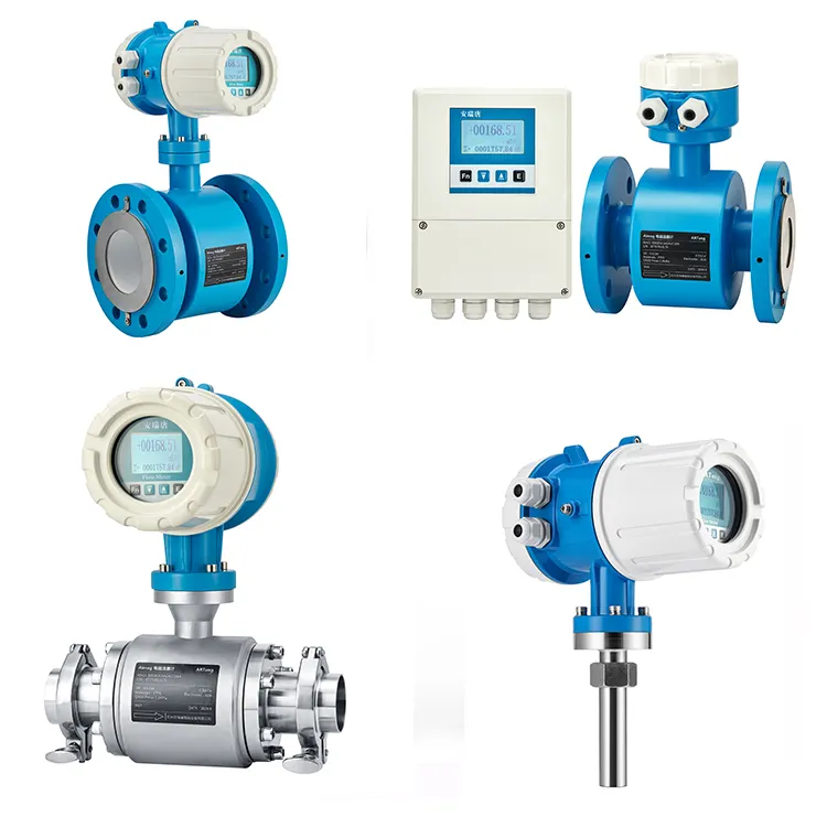 Medidor de fluxo eletromagnético digital de água líquida, preço de fábrica 4-20mA 3-3000mm EMF, fluxo magnético de água de esgoto e lama