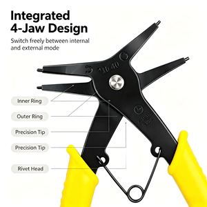 <span class=keywords><strong>Pince</strong></span> à circlips 2-en-1 4 voies en acier à haute teneur en carbone, qualité DIY, personnalisable OEM, outil manuel interne/externe - Product Image 4
