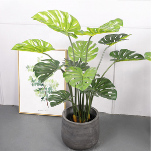 Trong Nhà Trang Trí Cảm Ứng Thực Tế Nhiệt Đới Cây Xanh Nhân Tạo Chuối Palm Bạch Đàn Monsteras Lá Để Bán - Product Image 2