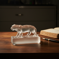 Collection d'art en verre cristal d'animaux faits à la main, cadeaux d'affaires, artisanat Feng Shui, statue de tigre, procédé de la cire perdue, ArtFamily Jiangsu