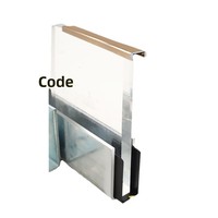 Rampe d'escalier moderne minimaliste en acier au carbone sur mesure, avec clip en U encastré pour verre de balcon, garde-corps sans cadre pour sol