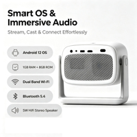 Projecteur de cinéma intelligent OEM/ODM 180 Ansi natif 720P Android 12 avec mise au point automatique et alignement de l'écran Keystone pour films et médias vidéo