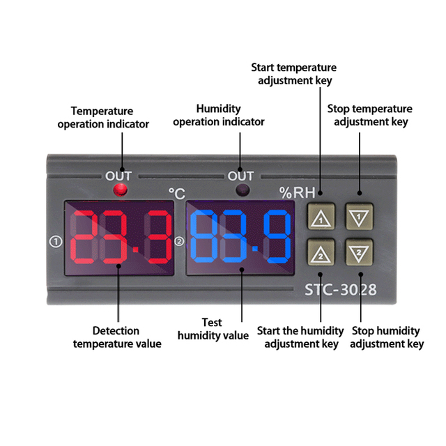Humidity Controller Adjustment Temperature Controller Humidity Meter
