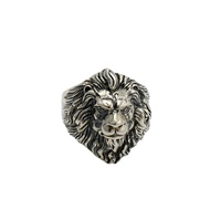Bague Lion en argent 925 pour hommes, grande taille, original, Cool