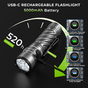 Lampe torche EDC <span class=keywords><strong>Wurkkos</strong></span> TS26 Anduril 2.0, Nichia 519A, CRI élevé, 3400LM, Boost Driver, Power Bank 21700, RGB Aux, étanche IPX8 - Product Image 6