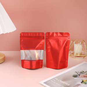 Chất Lượng Cao Matte Màu Đen Phía Trước Frosted Cửa Sổ Ziplock <span class=keywords><strong>Pouch</strong></span> Stand-up Thiết Kế Cho Nhai Kẹo Cao Su Thức Ăn Vật Nuôi Thạch Thực Phẩm Đóng Hộp - Product Image 4