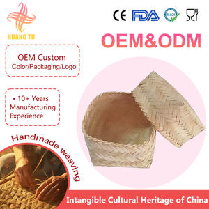 Modern Natural Handmade <strong>Square</strong> Creativity Snack Mini Bamboo <strong>Wicker</strong> Gift Storage <strong>Baskets</strong> With Lid Desktop Home Decoration - Product Image 1