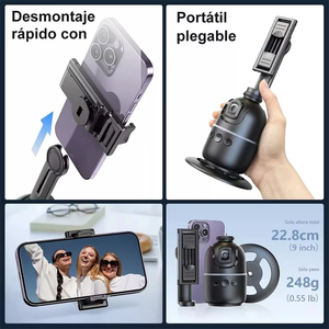 Estabilizador de Gimbal para Teléfono P03 con Rotación de 360 Grados, Seguimiento Facial por IA, Cámara Móvil, Gimbal de Mano para Videos Cortos en Vivo y Selfies, Batería de 1200mA - Product Image 4
