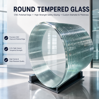 Plateau de table en verre trempé de 48 po – Transparent, épaisseur 1/4 po, bord poli, design moderne sans cadre – Remplacement pour terrasse et table basse