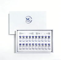 Boîtes rigides écologiques personnalisées pour compléments de peptides, emballage de flacons de 2 ml et 3 ml avec support en plastique, boîte cadeau cosmétique de luxe