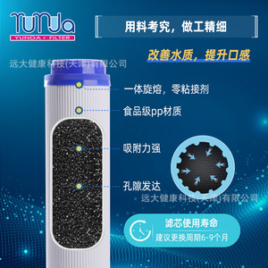 Cartouche de filtre à eau Yunda 20 pouces, charbon actif granulaire de coque de noix de coco, pré-filtre pour usage domestique - Product Image 1