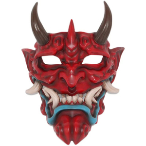Masque en fibre de verre personnalisé pour décoration d'Halloween de diable guerrier japonais Oni résine Bodhi démon semblable au diable - Product Image 6