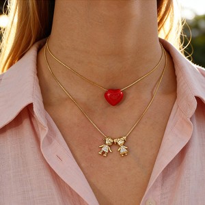 Nuova Collana con Ciondolo a Cuore Dopamina di Tendenza per Ragazzi e Ragazze, Delicata Catena alla Clavicola alla Moda, Gioielli da Donna all'Ingrosso - Product Image 1