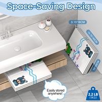 WAVYEASE Baignoire portable pliable légère au design de dessin animé pour tout-petits Installation en une seconde Rangement facile EPE/Plastique/PVC